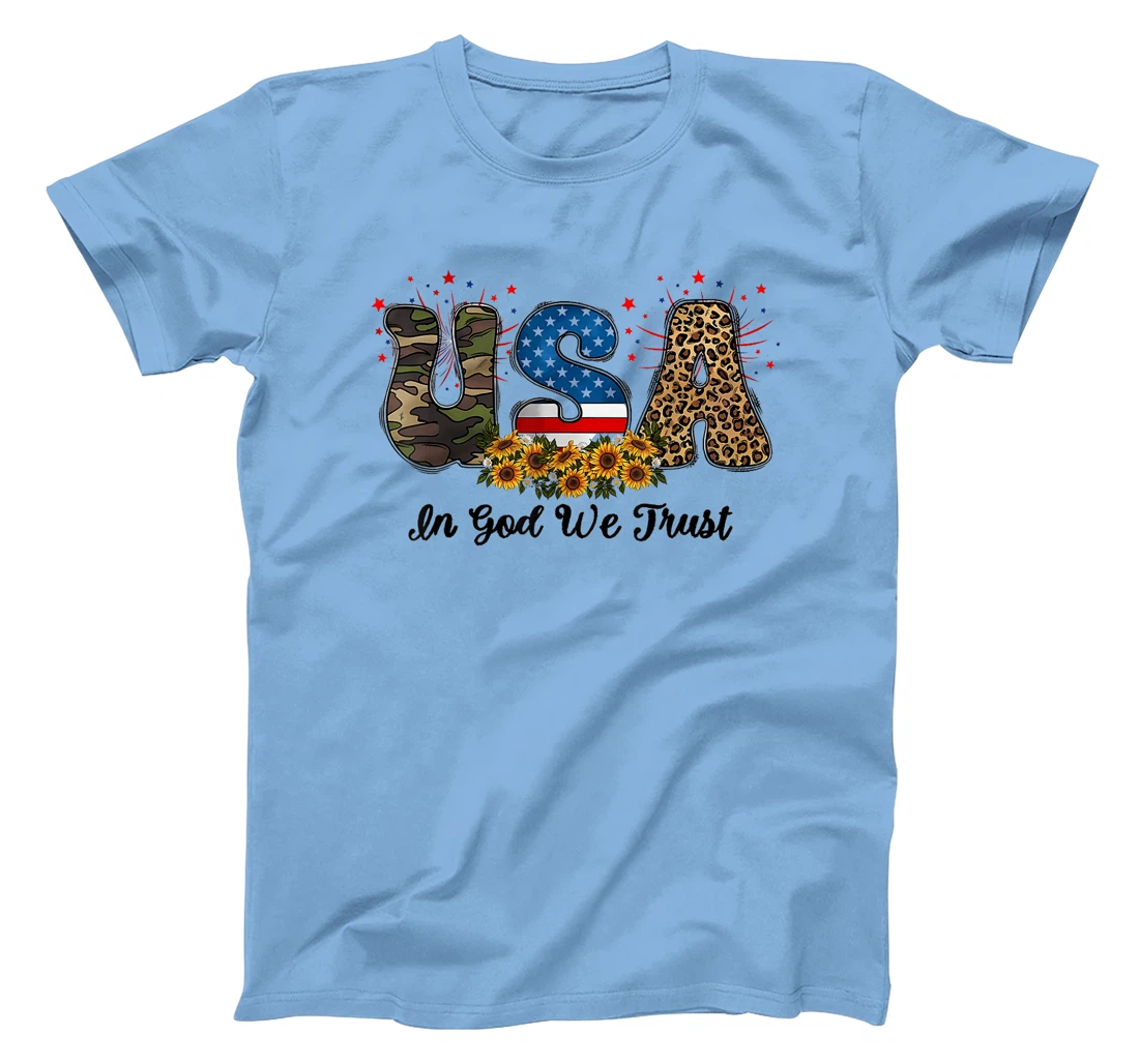 USA In God We Trust America Flag 4th of July Patriotic Day T-Shirt