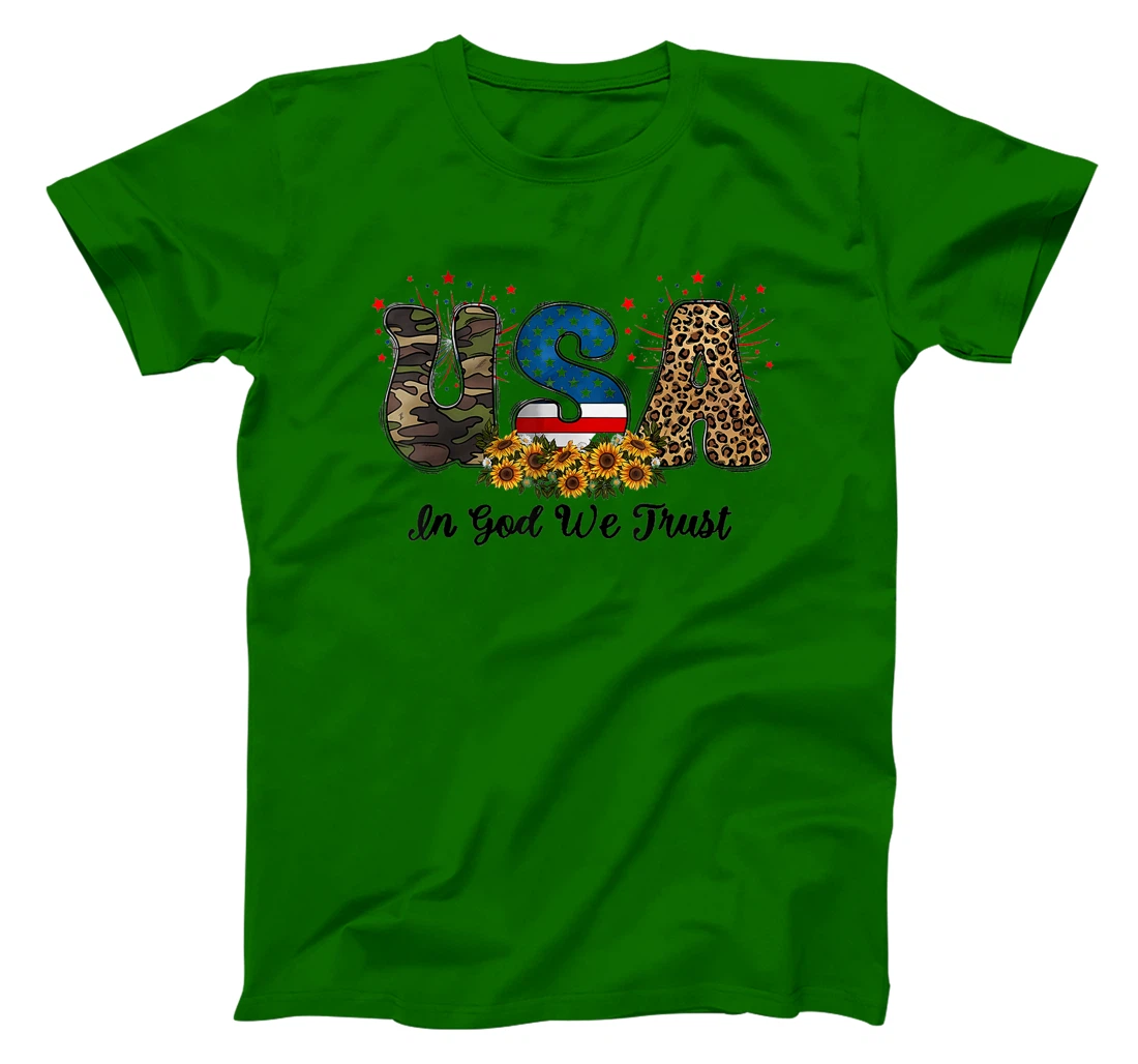 USA In God We Trust America Flag 4th of July Patriotic Day T-Shirt