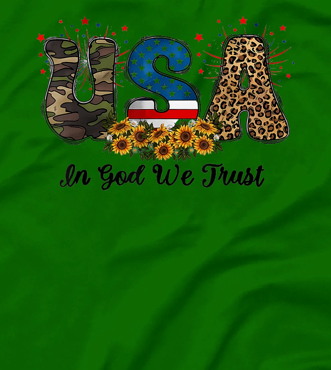 USA In God We Trust America Flag 4th of July Patriotic Day T-Shirt