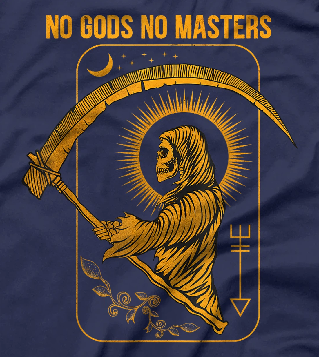 No Gods No Masters Satanic Evil Baphomet Tarot Death Satan T-Shirt