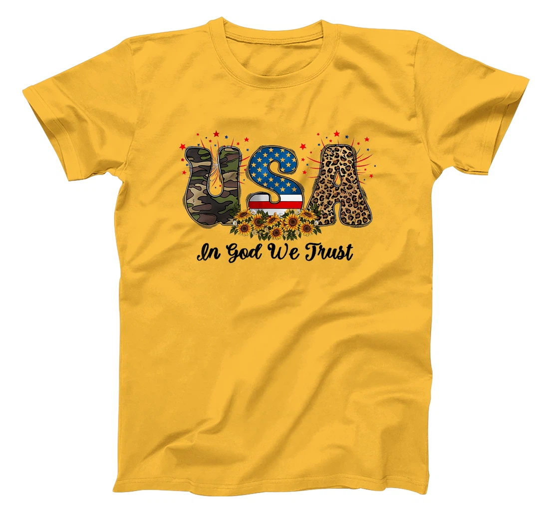 USA In God We Trust America Flag 4th of July Patriotic Day T-Shirt