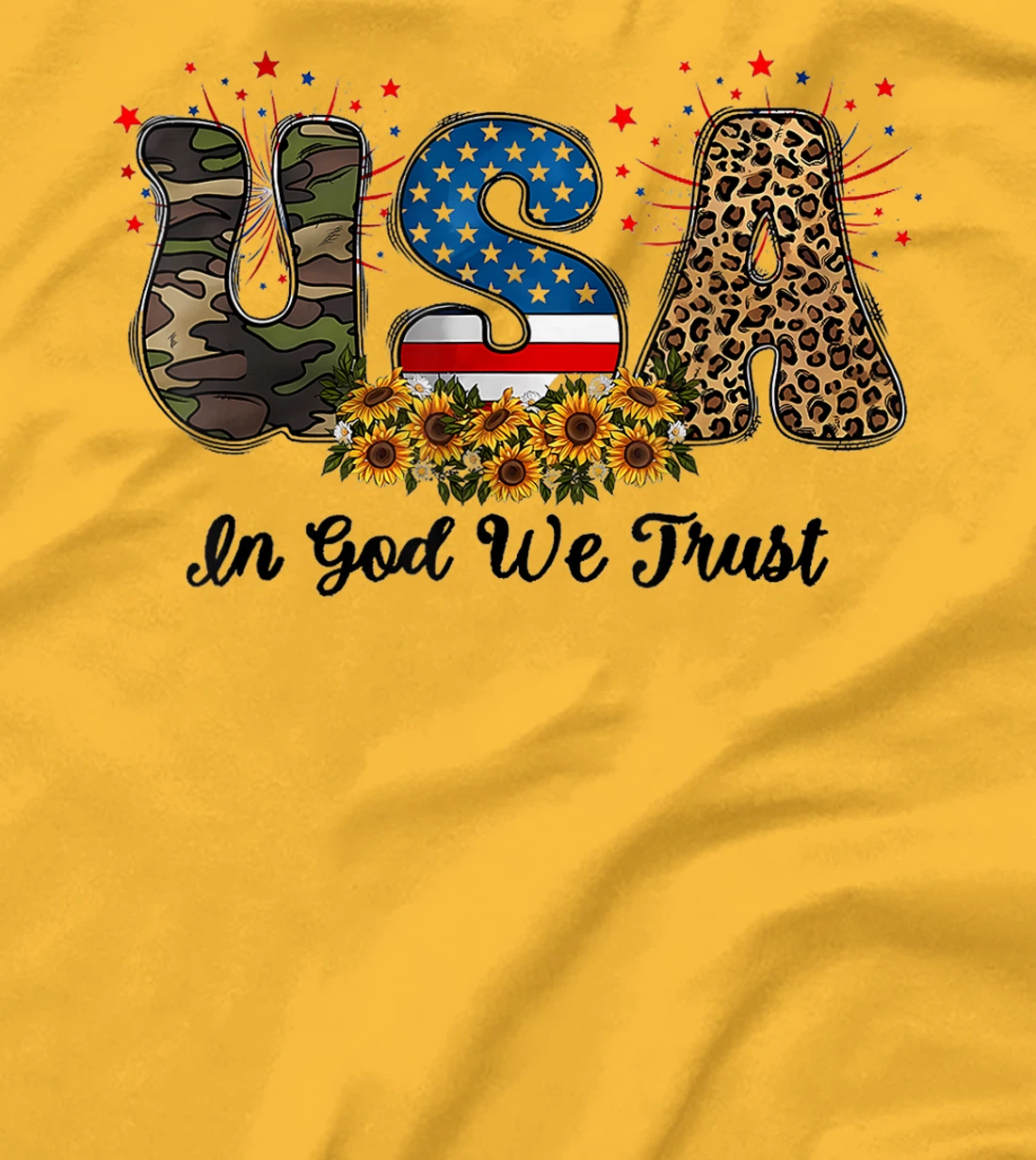 USA In God We Trust America Flag 4th of July Patriotic Day T-Shirt
