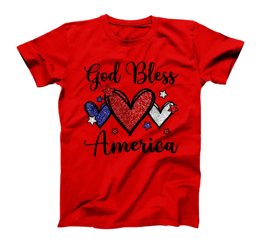God Bless America Patriotic USA Flag Colors For Christians T-Shirt