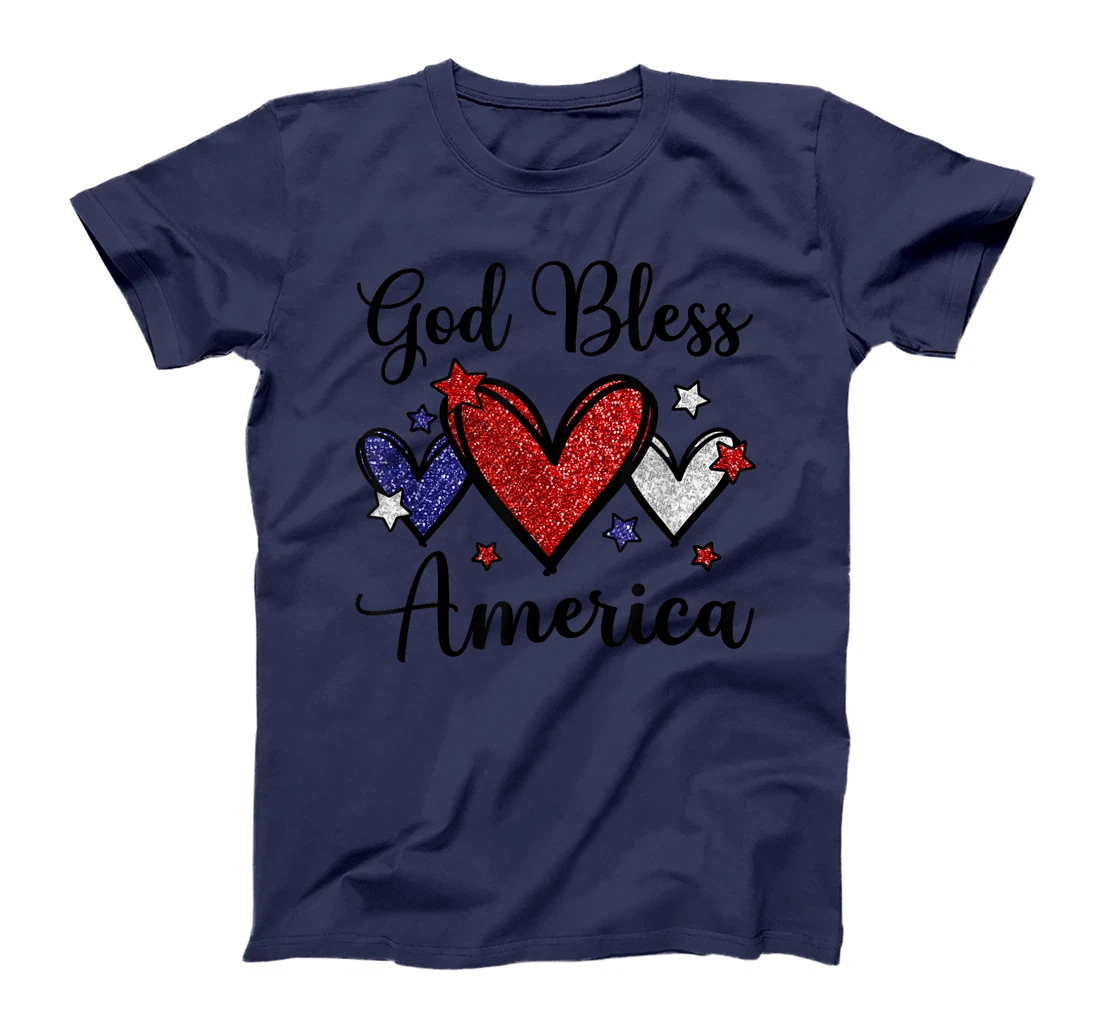 God Bless America Patriotic USA Flag Colors For Christians T-Shirt