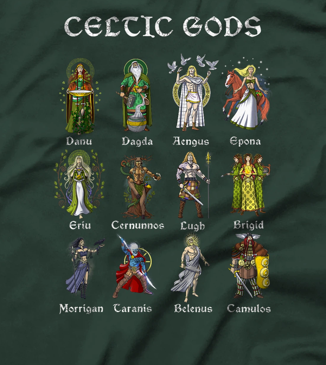 Celtic Mythology Gods Norse Viking Warriors Pagan Nordic T-Shirt