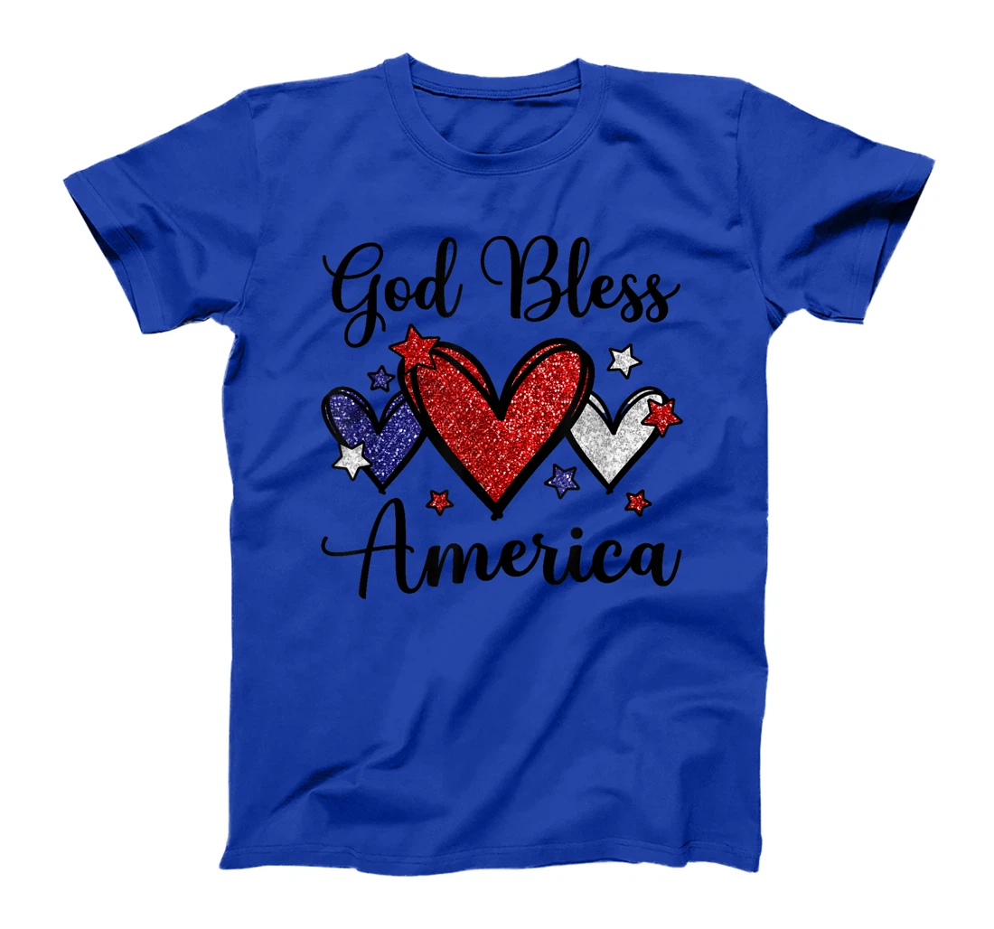God Bless America Patriotic USA Flag Colors For Christians T-Shirt