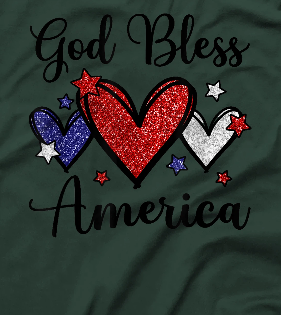 God Bless America Patriotic USA Flag Colors For Christians T-Shirt
