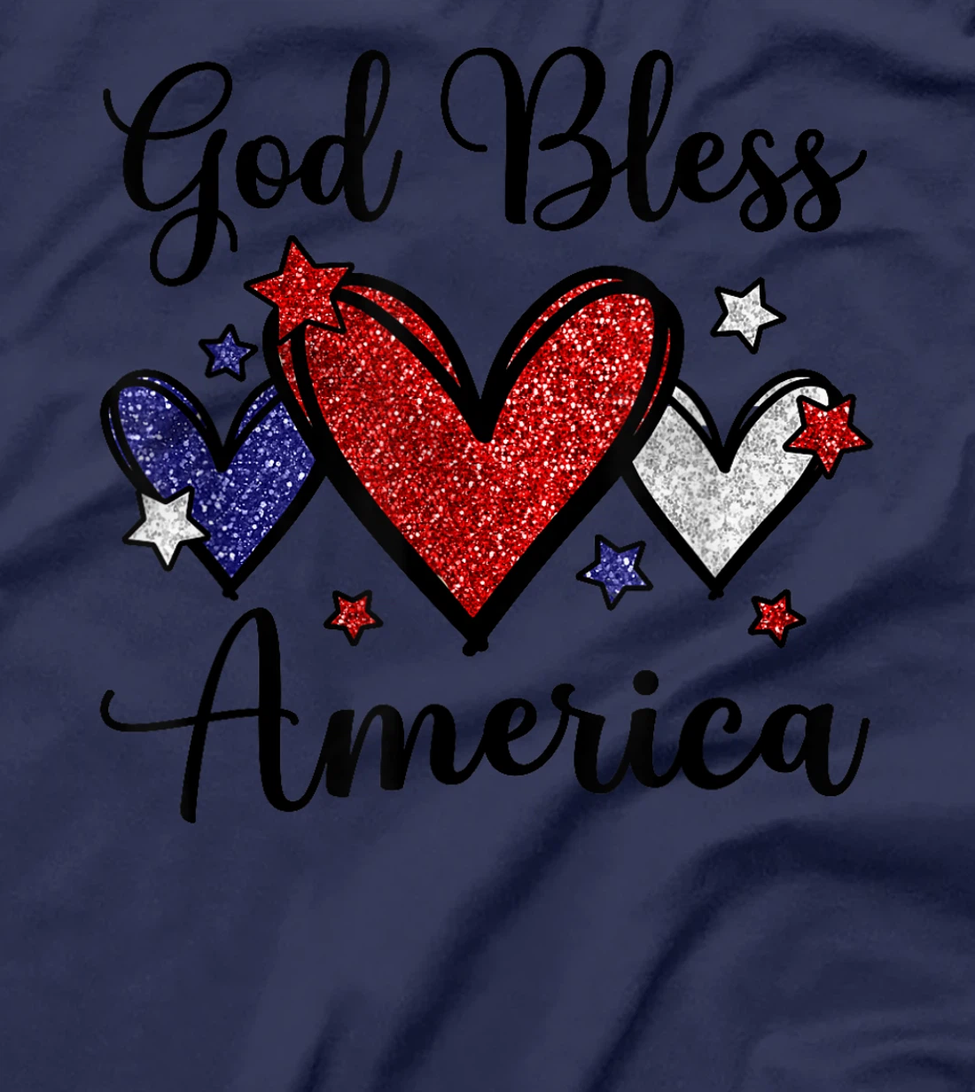 God Bless America Patriotic USA Flag Colors For Christians T-Shirt