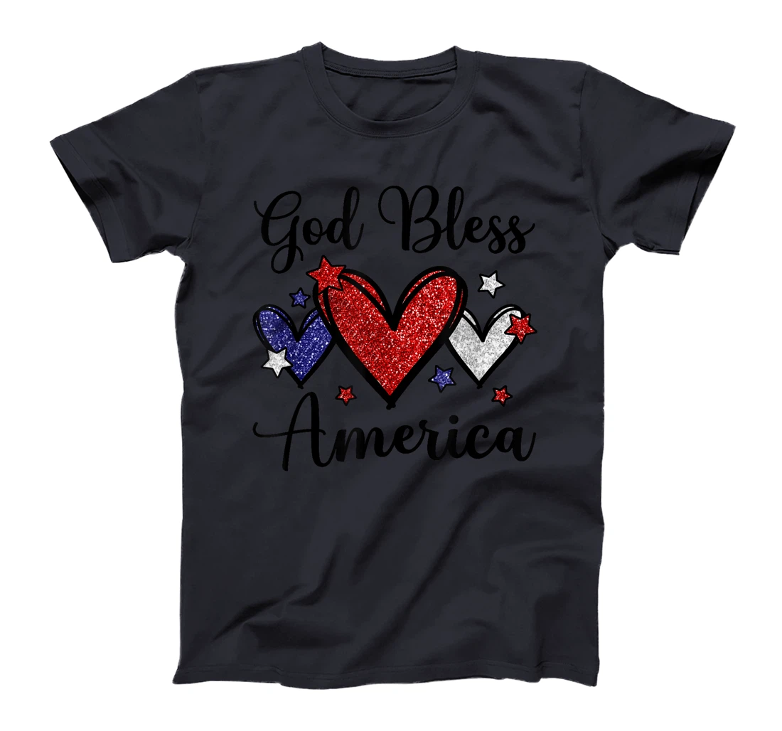 God Bless America Patriotic USA Flag Colors For Christians T-Shirt