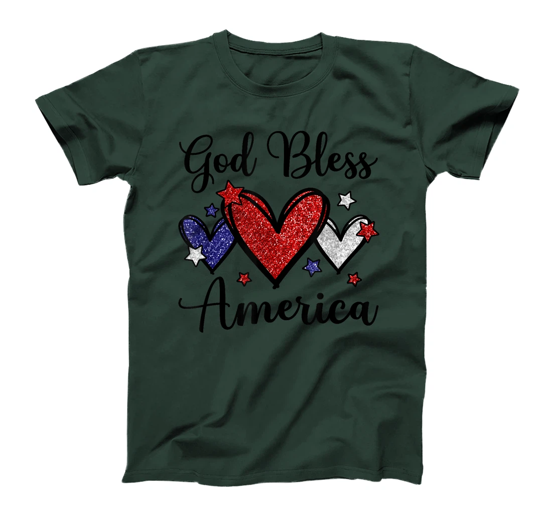 God Bless America Patriotic USA Flag Colors For Christians T-Shirt