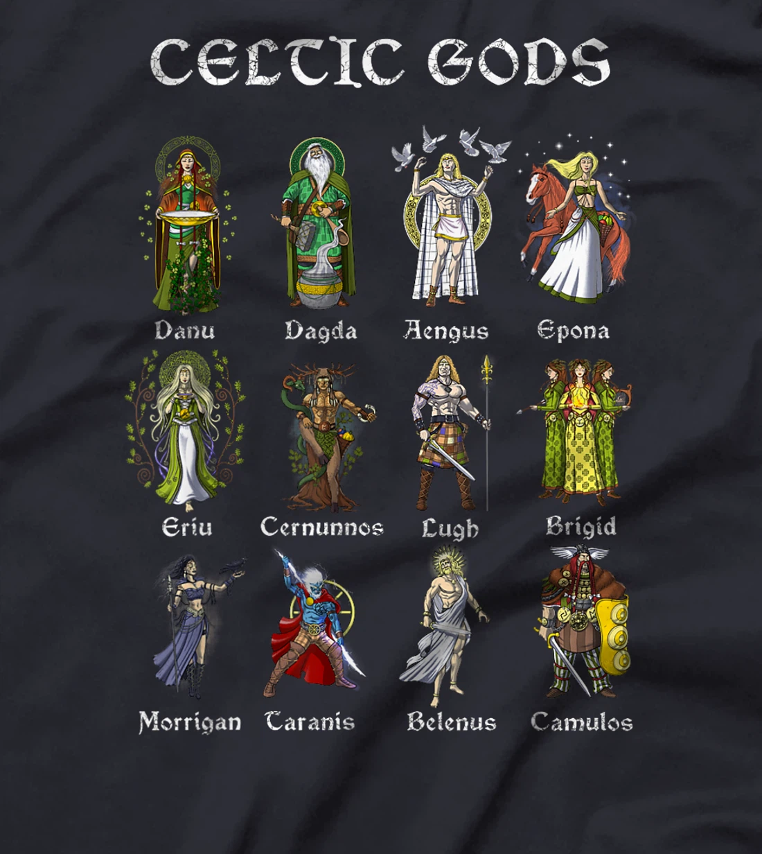Celtic Mythology Gods Norse Viking Warriors Pagan Nordic T-Shirt