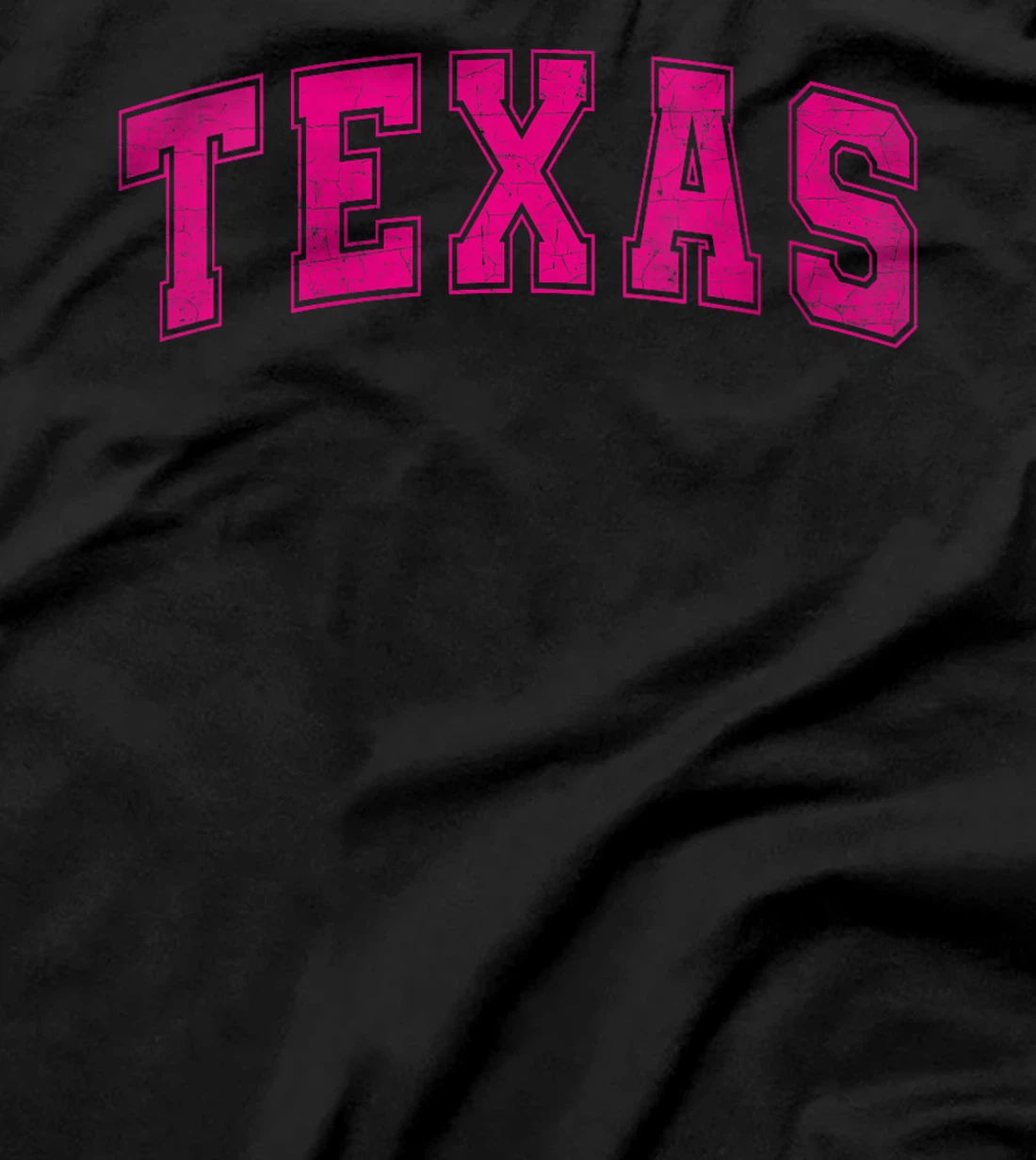 Womens Texas State Retro Pink Varsity Vintage Text T-Shirt