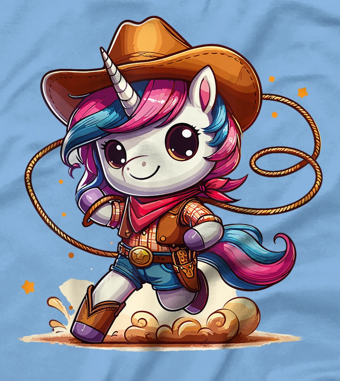 Western Rodeo Cowboy Hat Unicorn Texas Animals T-Shirt