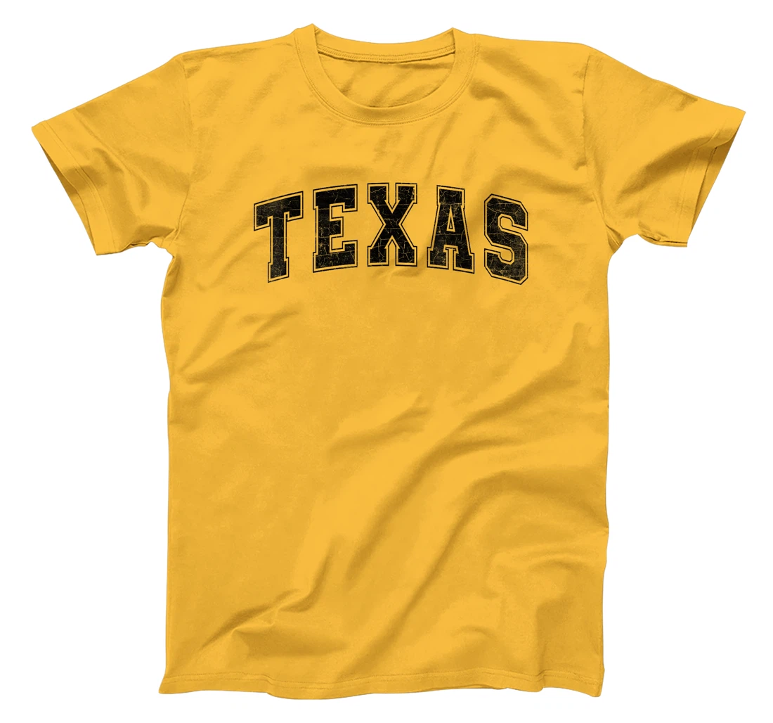 Texas State Retro Black Varsity Vintage Text T-Shirt