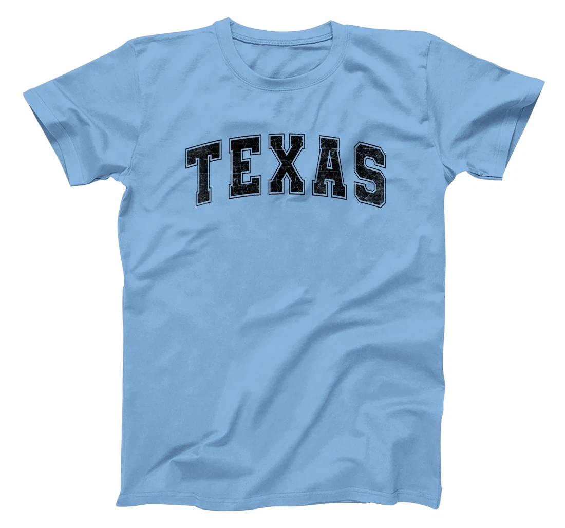 Texas State Retro Black Varsity Vintage Text T-Shirt
