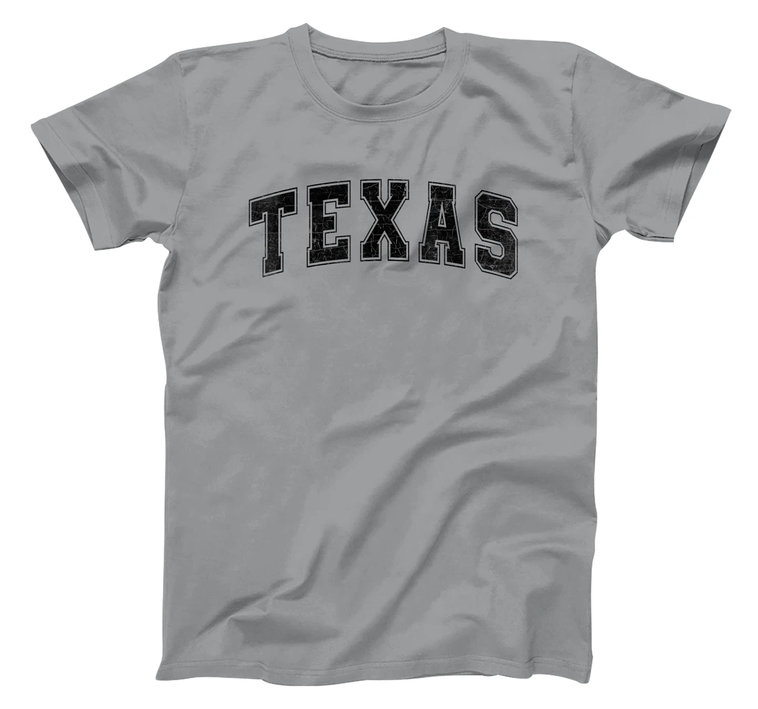 Texas State Retro Black Varsity Vintage Text T-Shirt