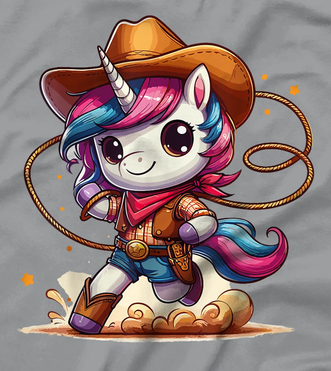 Western Rodeo Cowboy Hat Unicorn Texas Animals T-Shirt