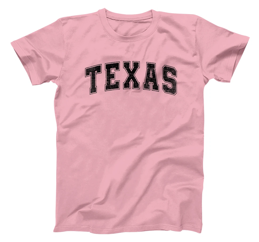 Texas State Retro Black Varsity Vintage Text T-Shirt