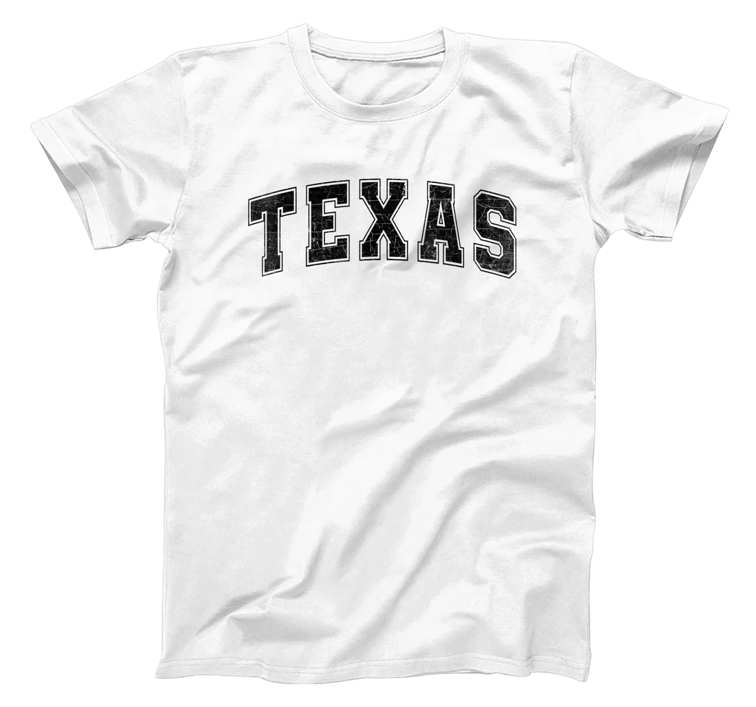 Texas State Retro Black Varsity Vintage Text T-Shirt