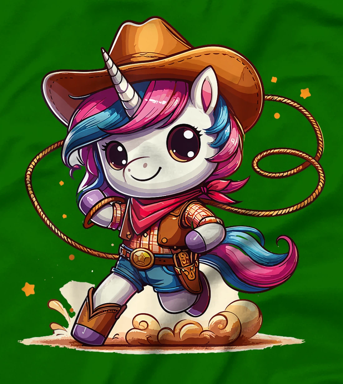 Western Rodeo Cowboy Hat Unicorn Texas Animals T-Shirt