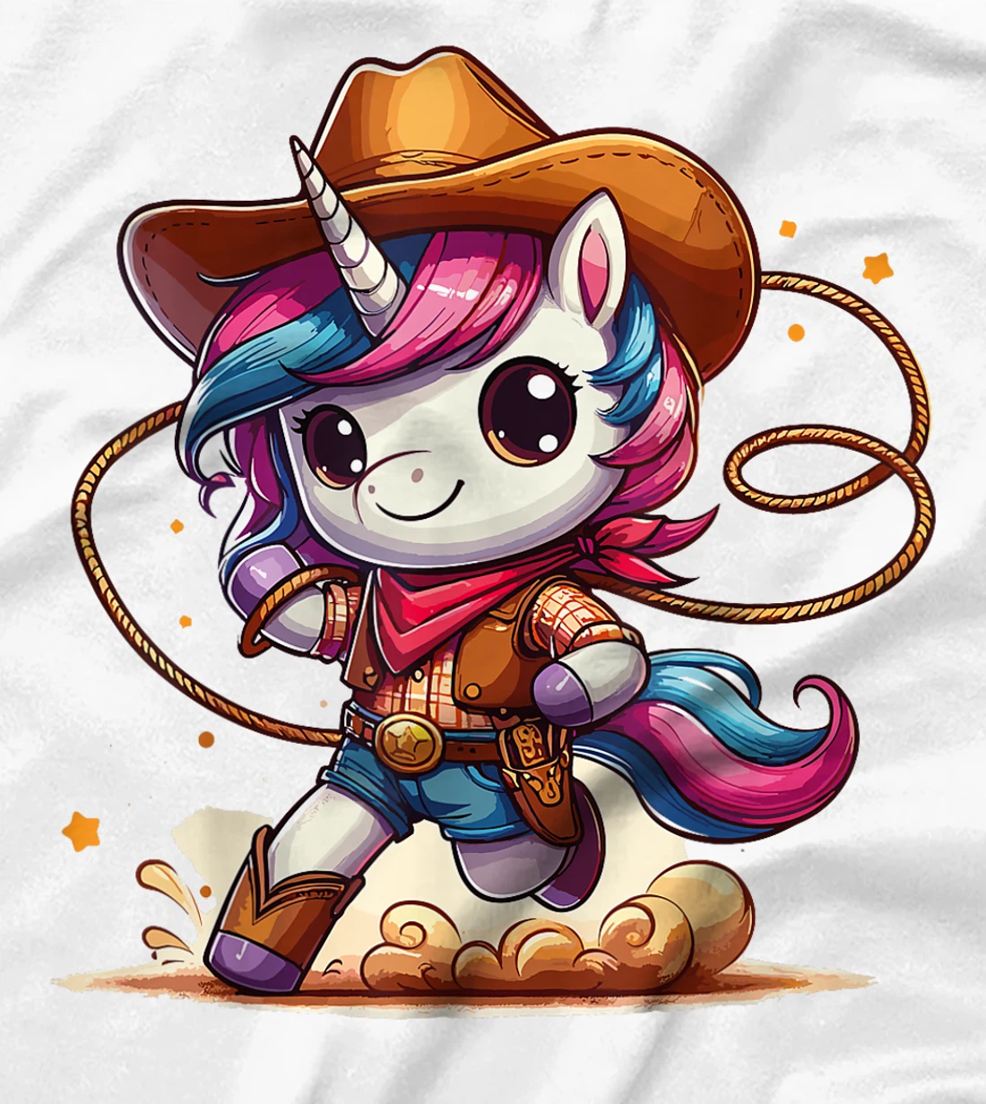 Western Rodeo Cowboy Hat Unicorn Texas Animals T-Shirt