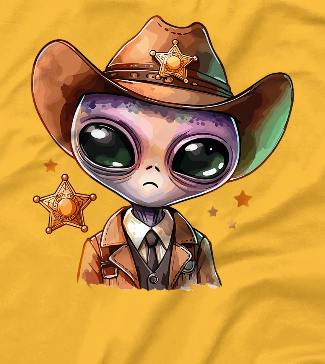 Western Rodeo Cowboy Hat Alien Texas Animals Premium T-Shirt
