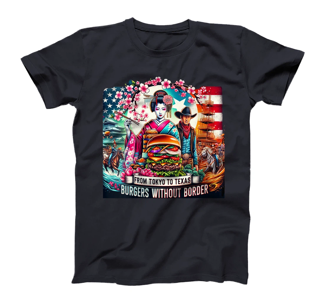 Womens From Tokyo to Texas Burgers Without Borders Burgers Lover T-Shirt