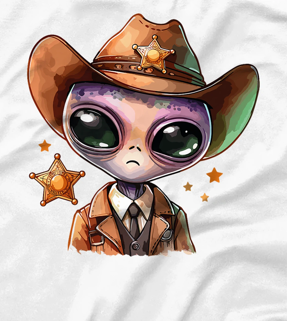 Western Rodeo Cowboy Hat Alien Texas Animals Premium T-Shirt