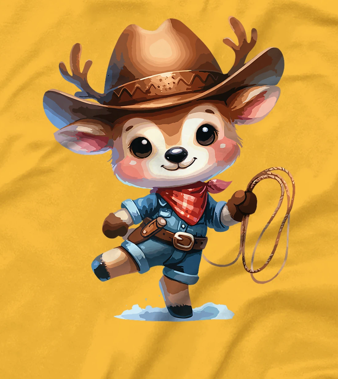 Western Rodeo Cowboy Hat Deer Texas Animals Premium T-Shirt