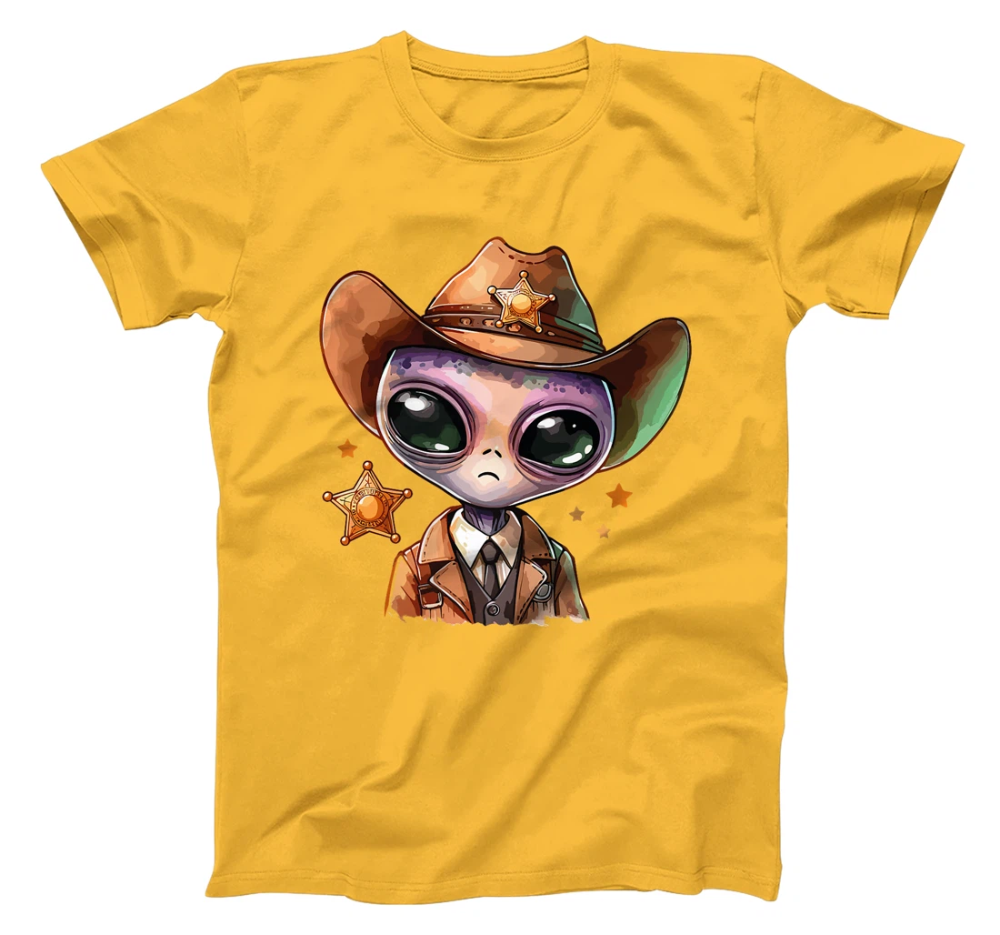 Western Rodeo Cowboy Hat Alien Texas Animals Premium T-Shirt