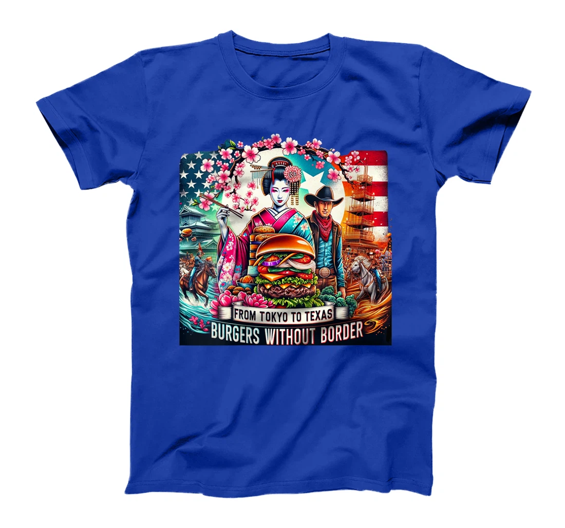 Womens From Tokyo to Texas Burgers Without Borders Burgers Lover T-Shirt
