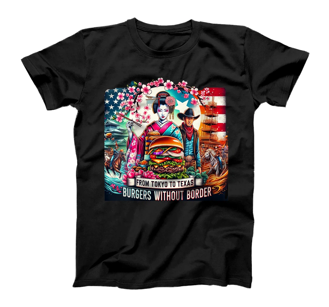Womens From Tokyo to Texas Burgers Without Borders Burgers Lover T-Shirt