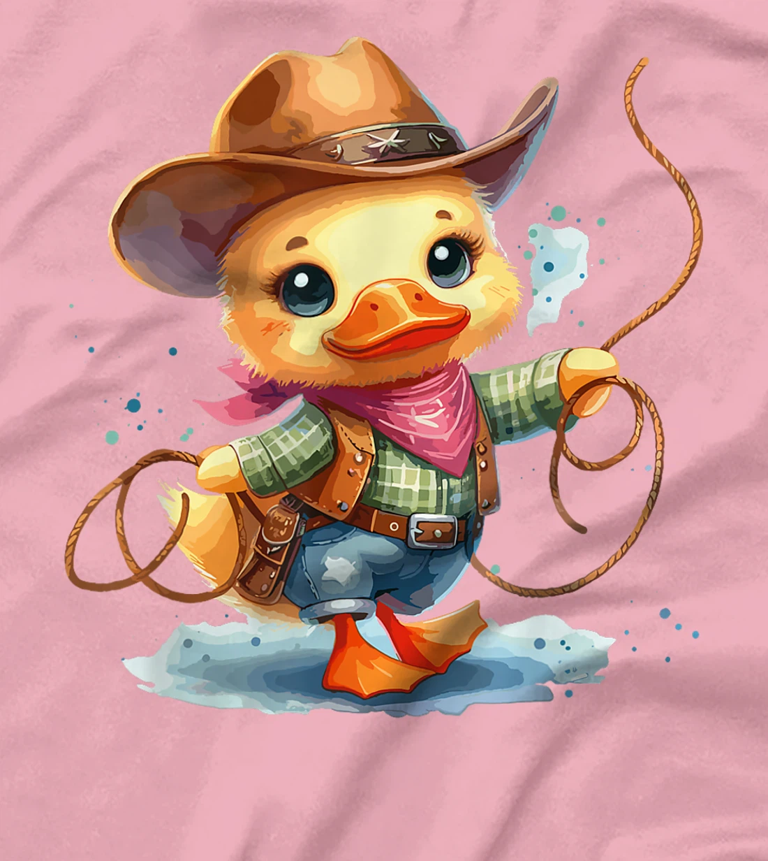 Womens Western Rodeo Cowboy Hat Duck Texas Animals T-Shirt