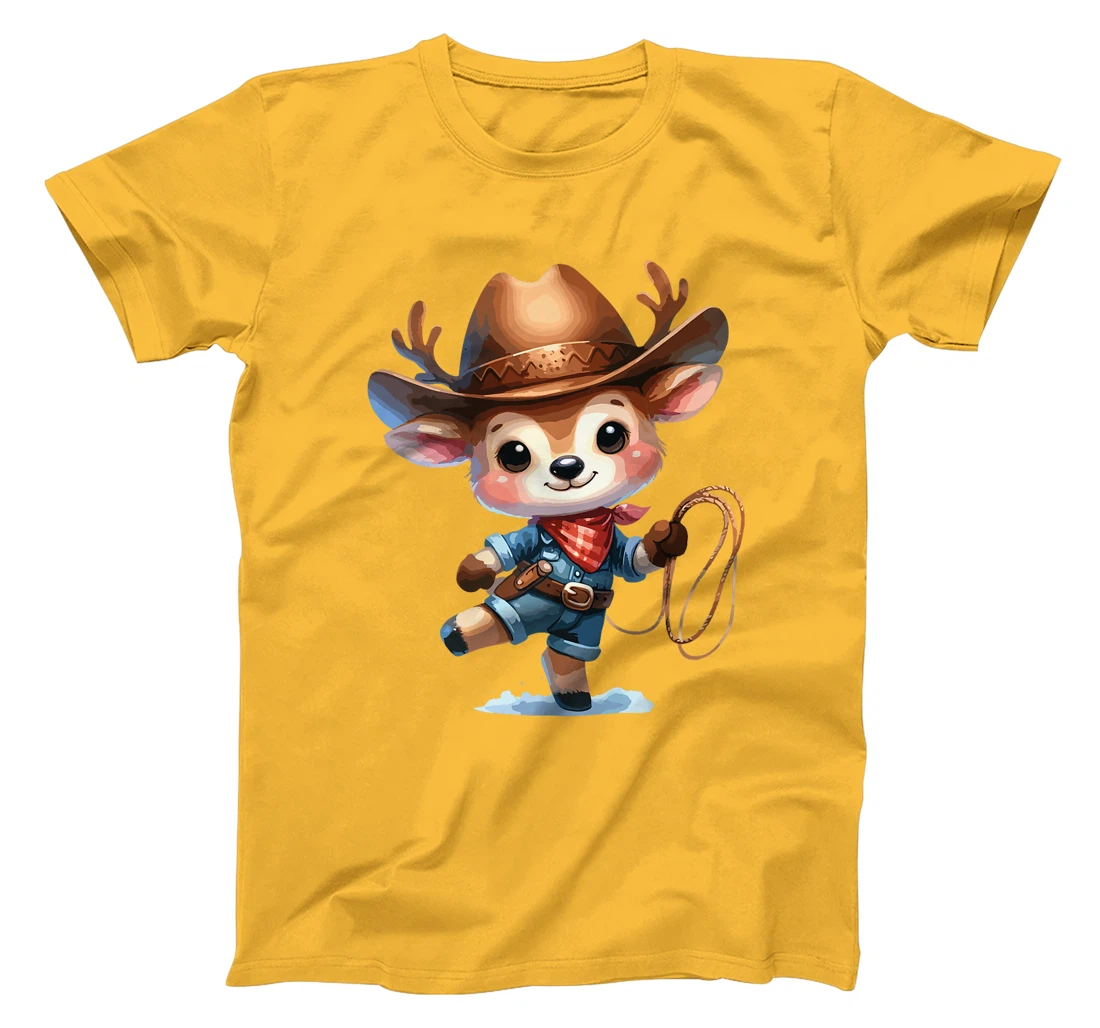 Western Rodeo Cowboy Hat Deer Texas Animals Premium T-Shirt