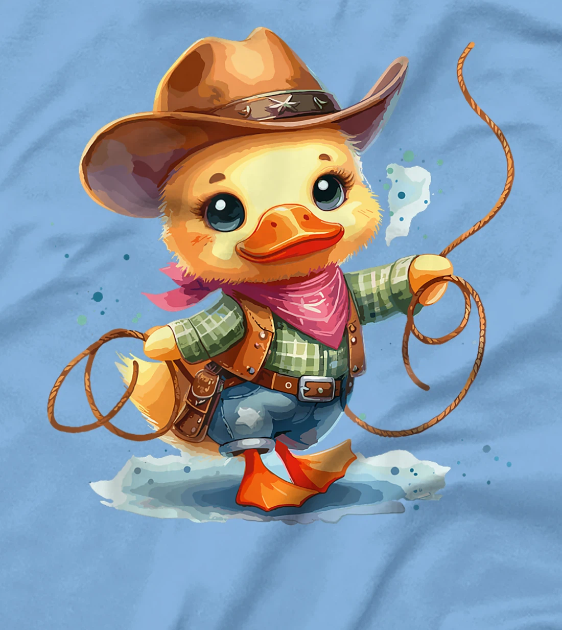 Womens Western Rodeo Cowboy Hat Duck Texas Animals T-Shirt