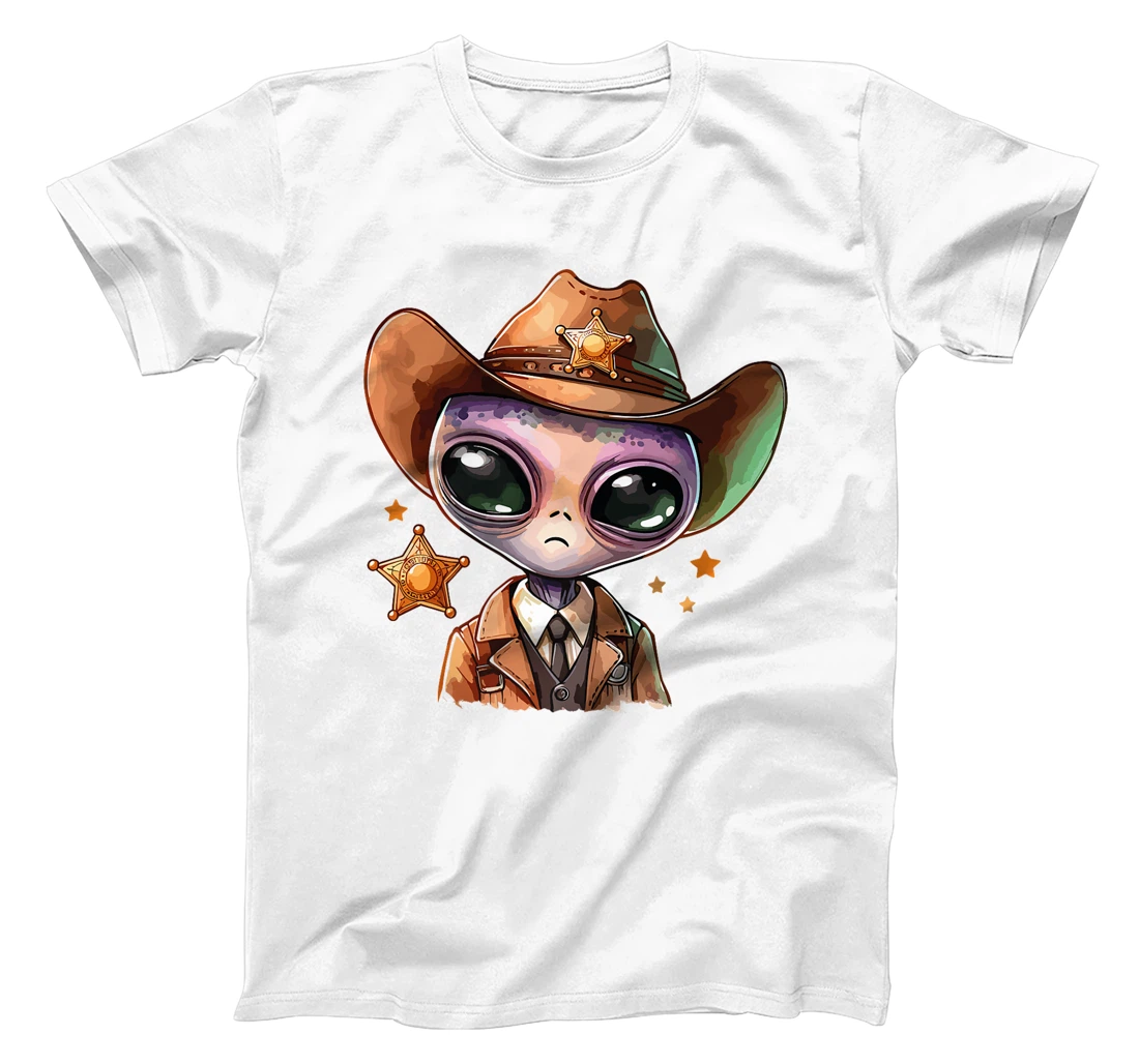 Western Rodeo Cowboy Hat Alien Texas Animals Premium T-Shirt