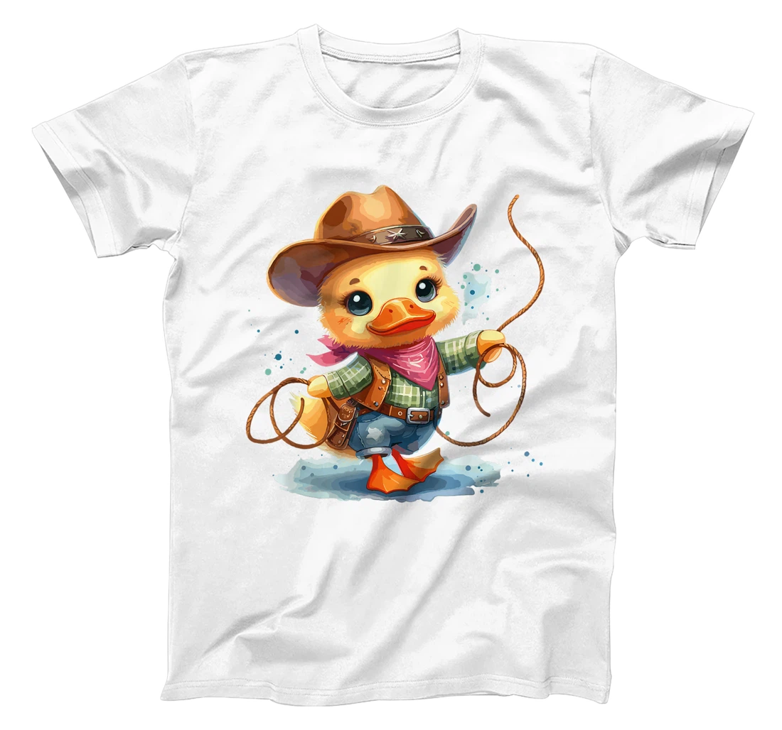 Womens Western Rodeo Cowboy Hat Duck Texas Animals T-Shirt