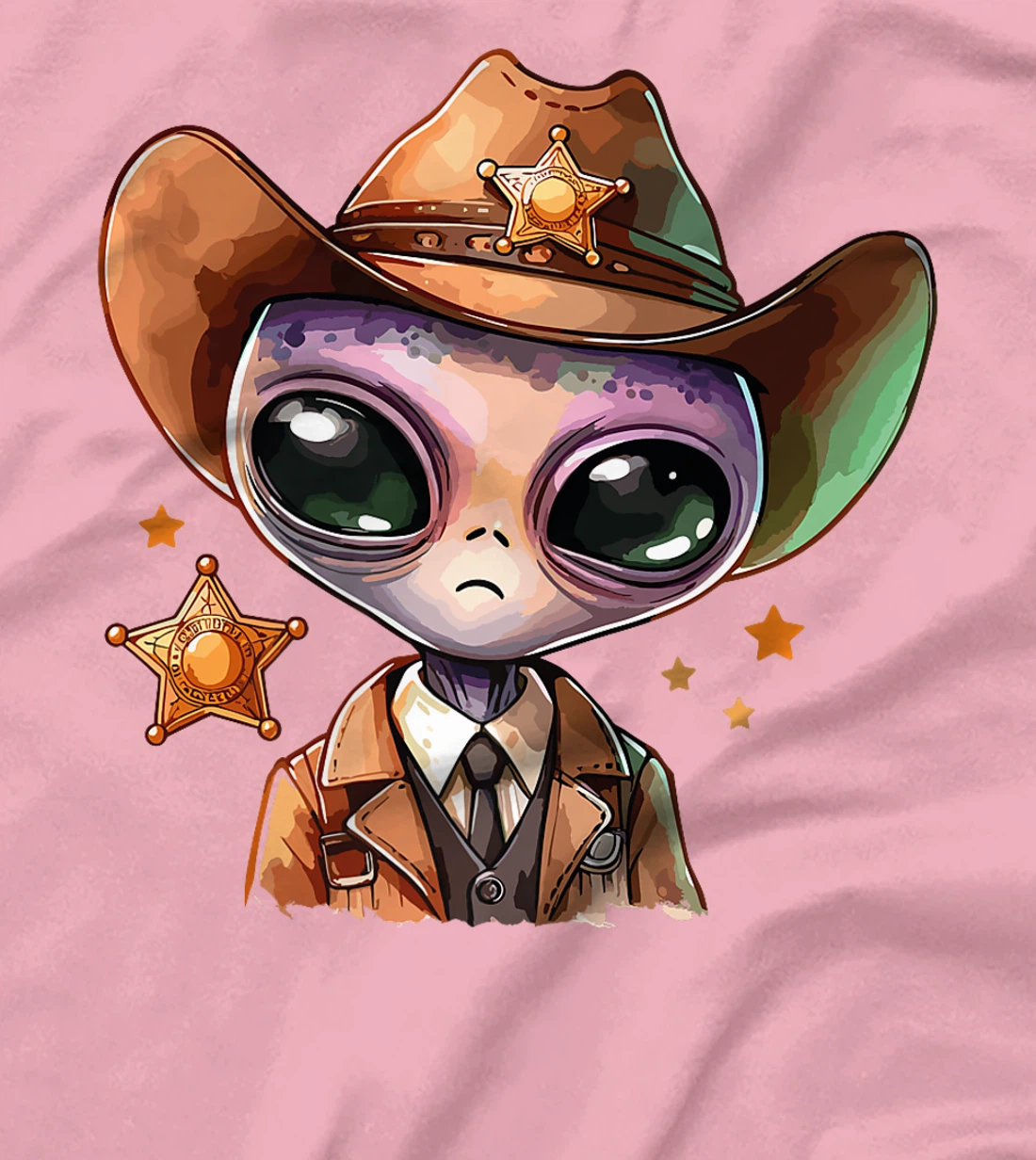 Western Rodeo Cowboy Hat Alien Texas Animals Premium T-Shirt