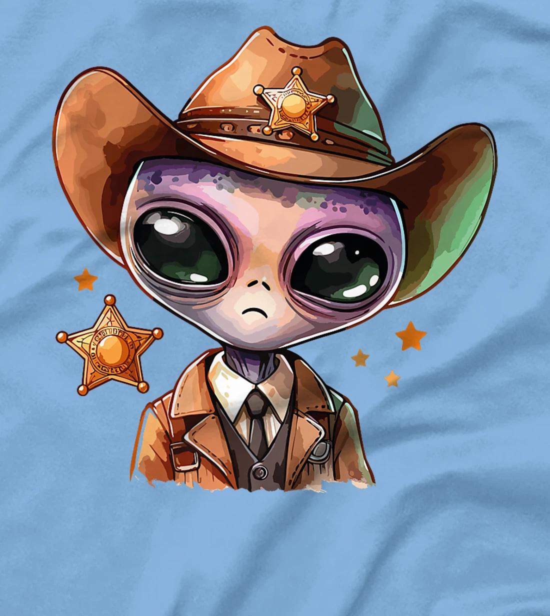 Western Rodeo Cowboy Hat Alien Texas Animals Premium T-Shirt