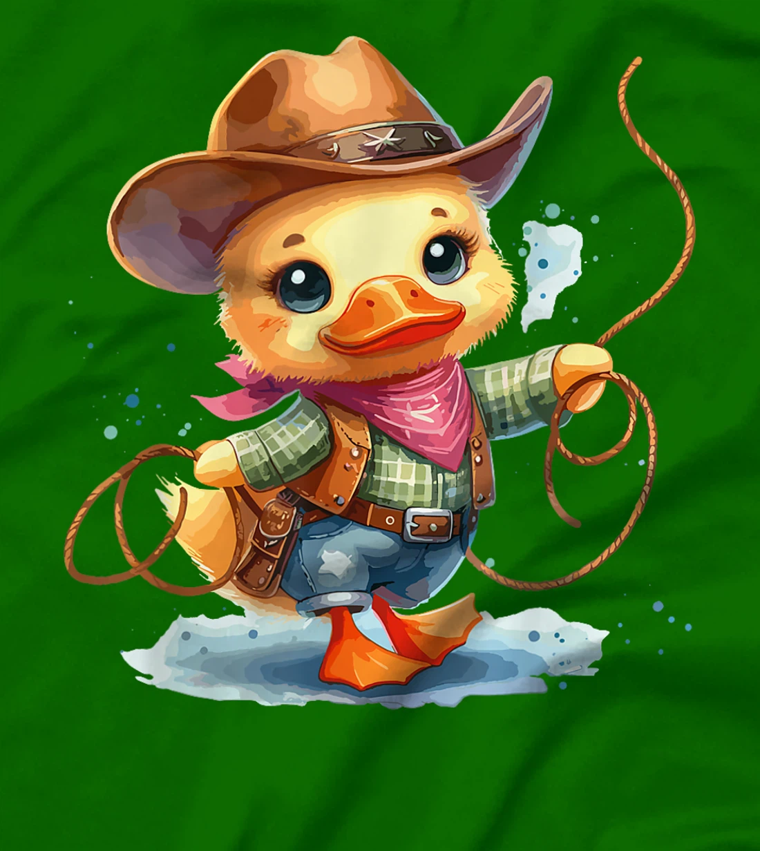 Womens Western Rodeo Cowboy Hat Duck Texas Animals T-Shirt