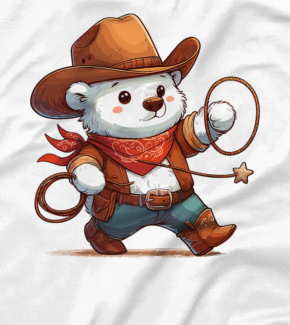 Western Rodeo Cowboy Hat Polar Bear Texas Animals Premium T-Shirt
