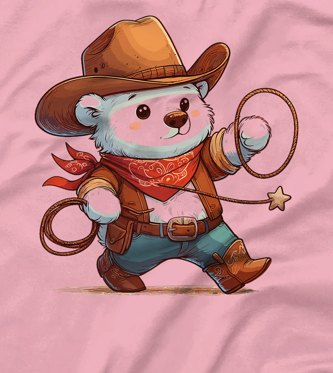 Western Rodeo Cowboy Hat Polar Bear Texas Animals Premium T-Shirt