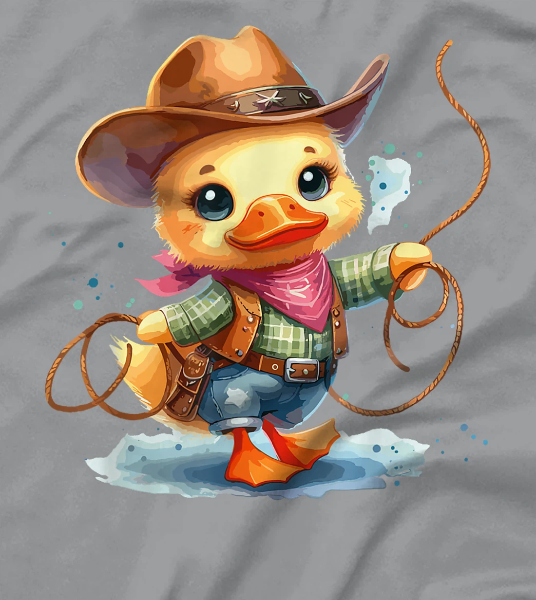 Womens Western Rodeo Cowboy Hat Duck Texas Animals T-Shirt
