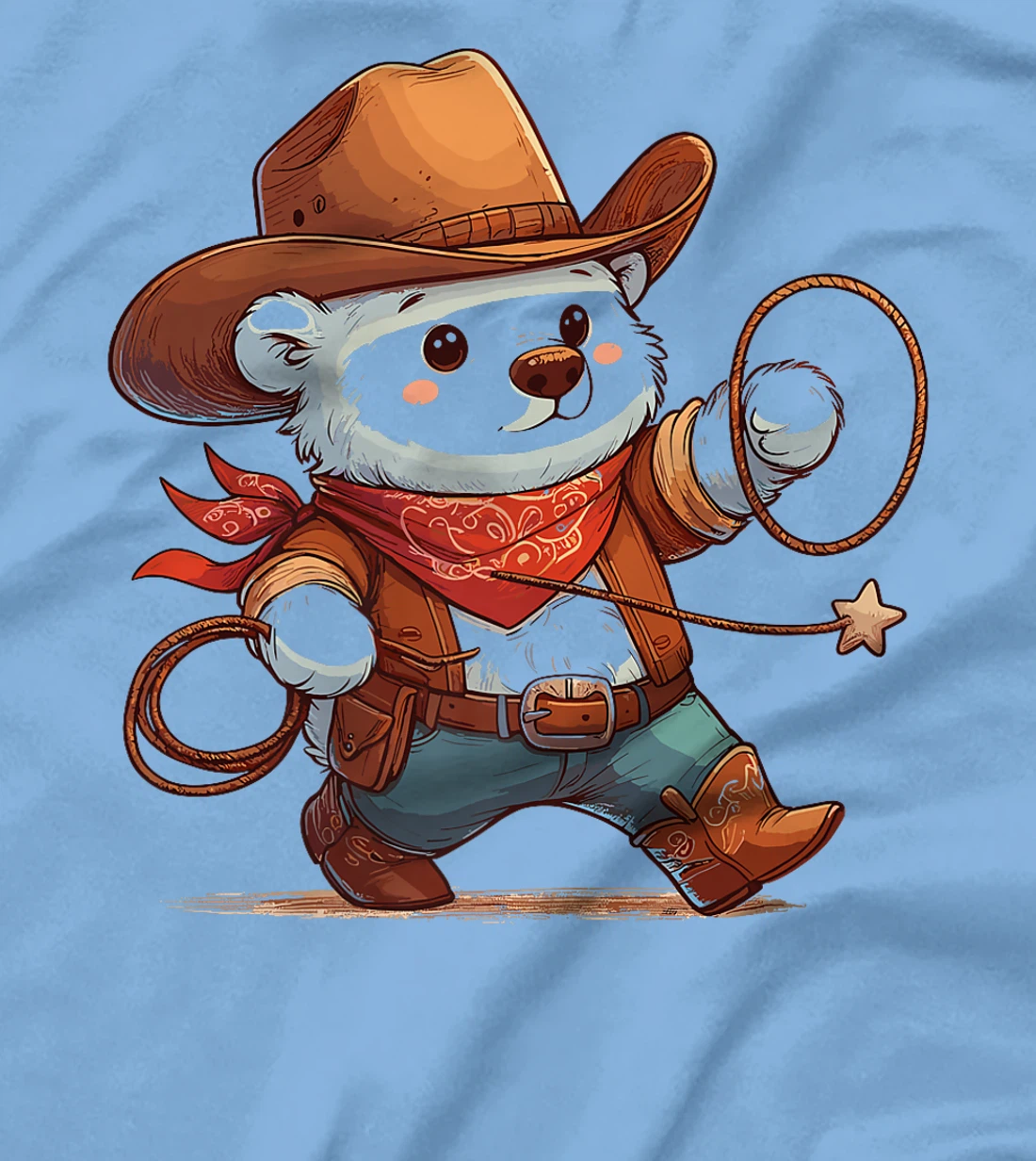 Western Rodeo Cowboy Hat Polar Bear Texas Animals Premium T-Shirt