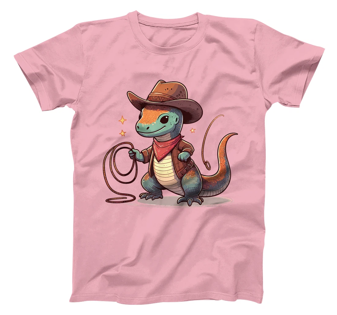 Western Rodeo Cowboy Hat Komodo Dragon Texas Animals T-Shirt