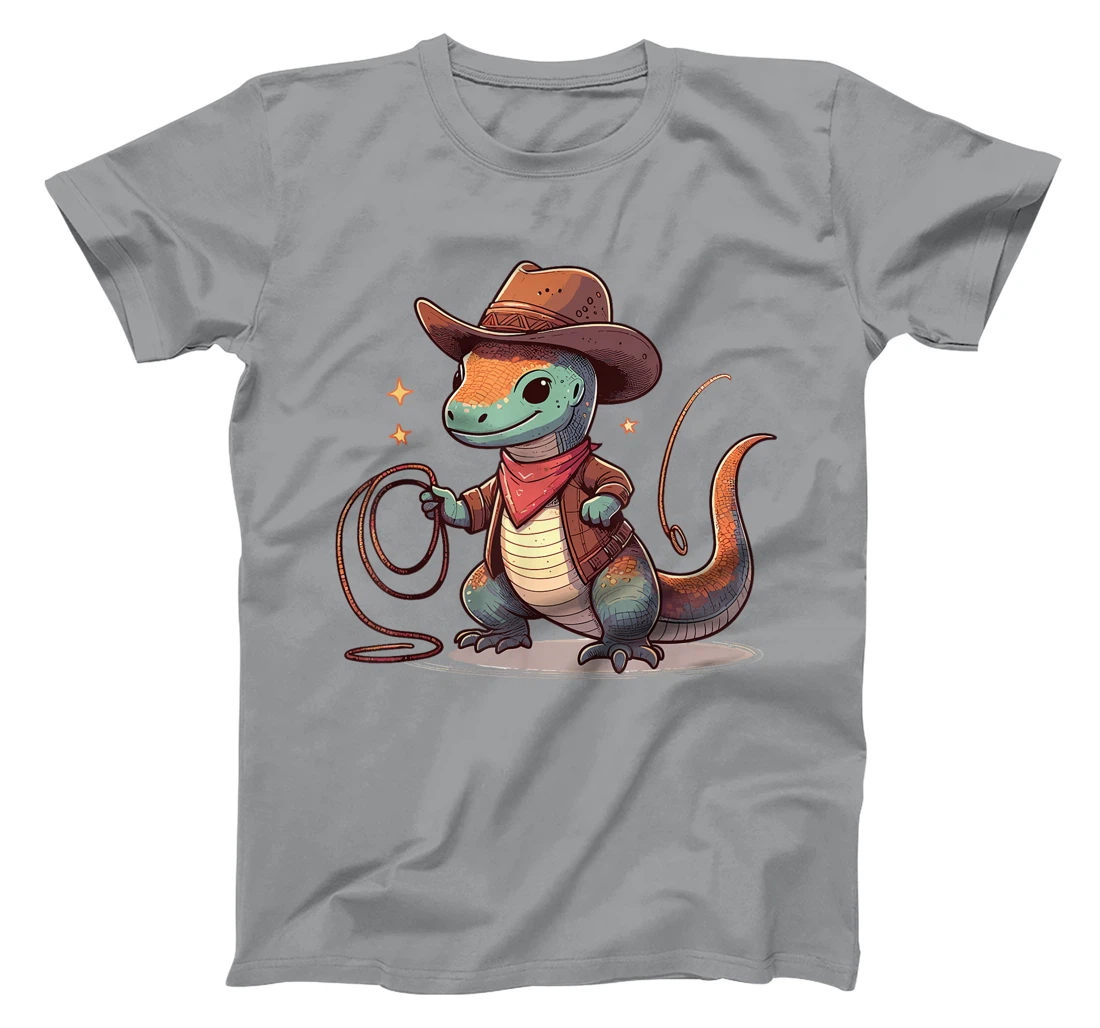 Western Rodeo Cowboy Hat Komodo Dragon Texas Animals T-Shirt