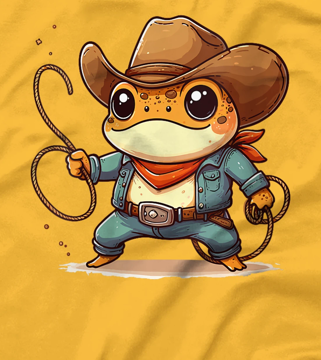 Womens Western Rodeo Cowboy Hat Frog Toad Texas Animals T-Shirt