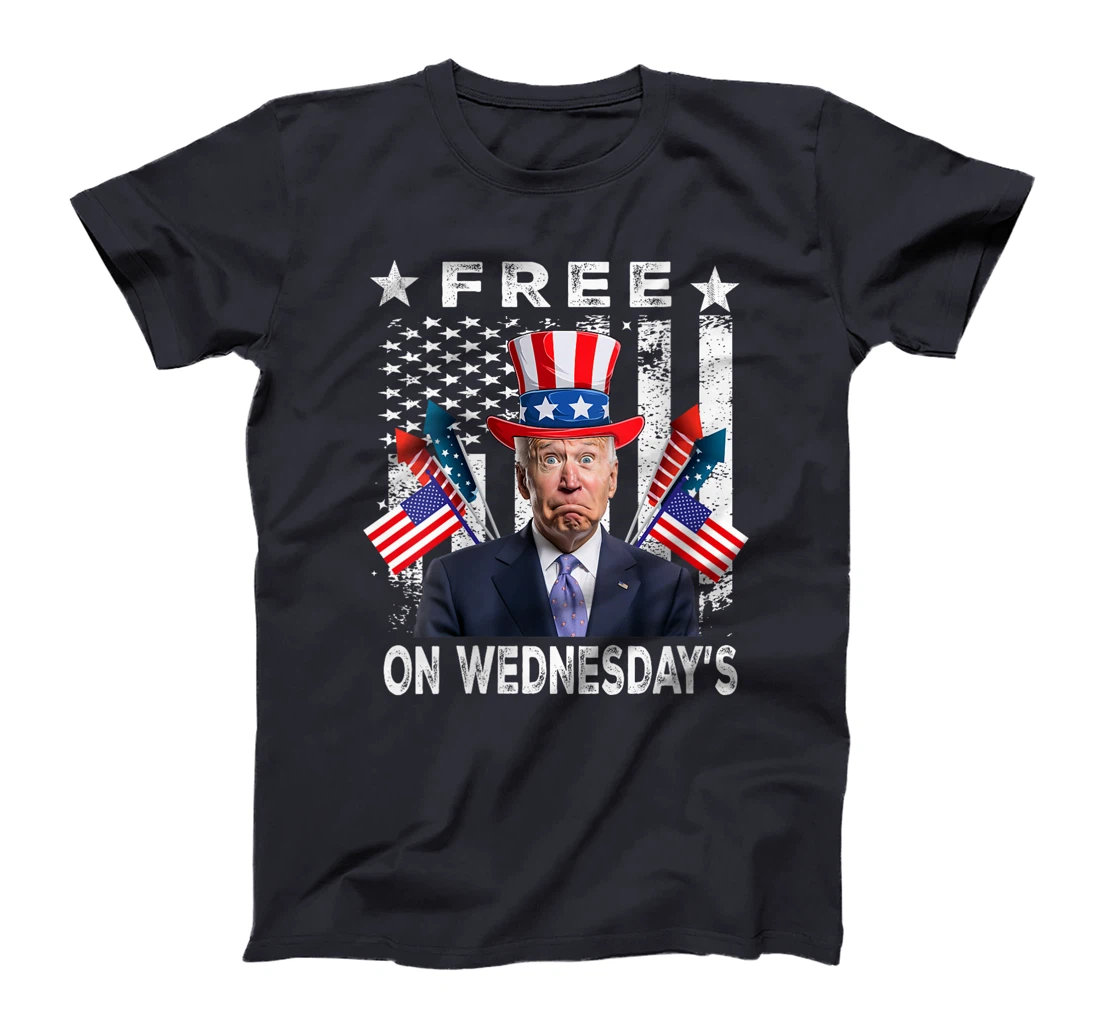 Womens Free On Wednesdays American Flag Anti Trump T-Shirt
