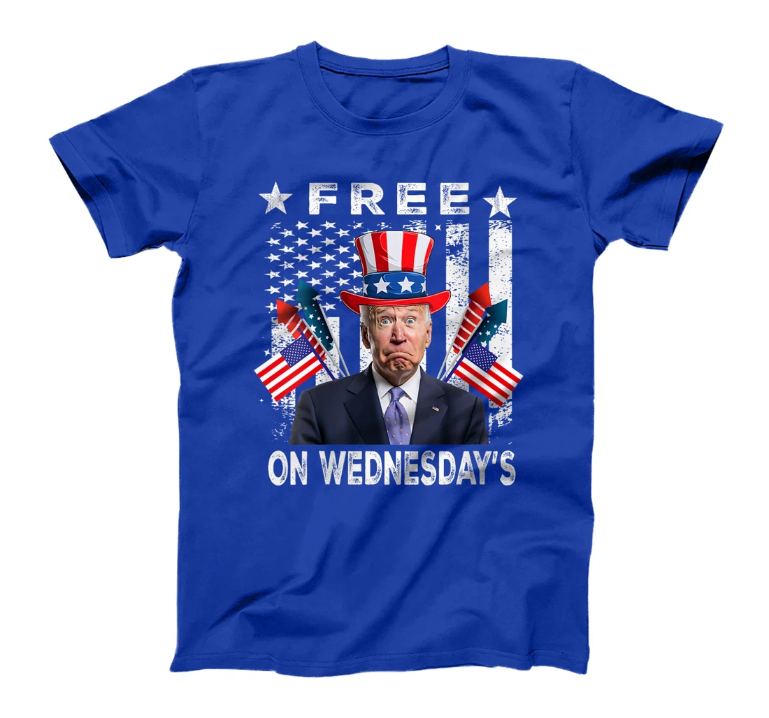 Womens Free On Wednesdays American Flag Anti Trump T-Shirt