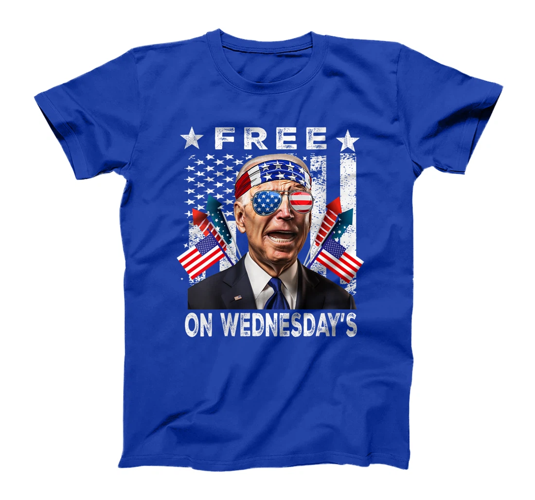 Womens Free On Wednesday's American Flag Anti Trump T-Shirt